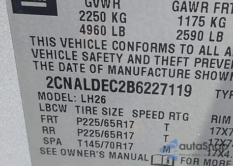 2011 Chevrolet Equinox 1Lt z USA, uszkodzony, nr VIN 2CNALDEC2B6227119